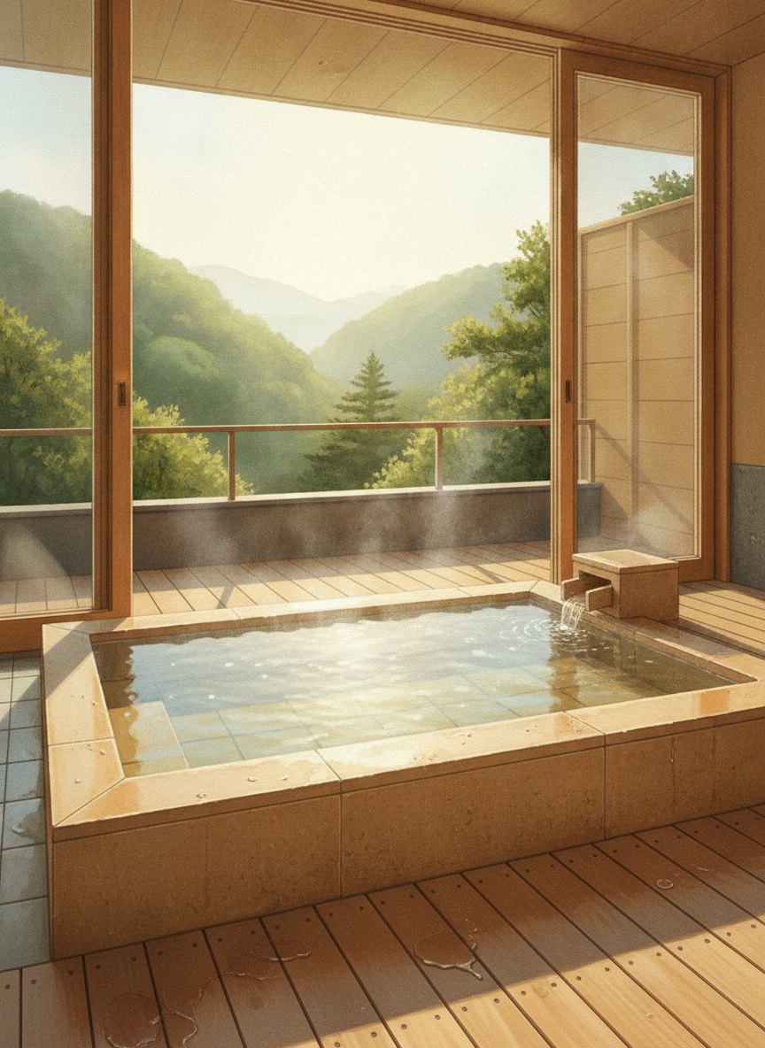 Illustration of SPA TERRACE Shisui in Arima Onsen, north of the station