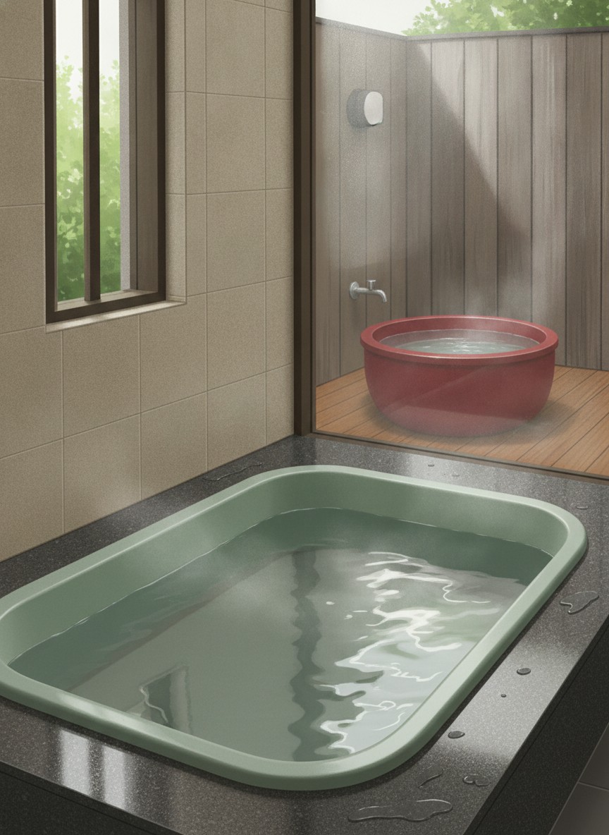 Illustration of Yuraku in Funatsu, on the west side of the onsen town