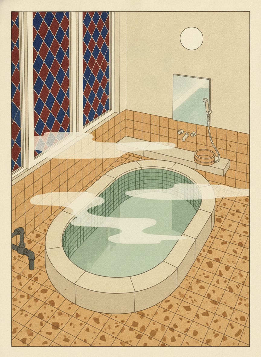 Illustration of Ekimae Koto Onsen in Ekimae-cho, two minutes from Beppu Station