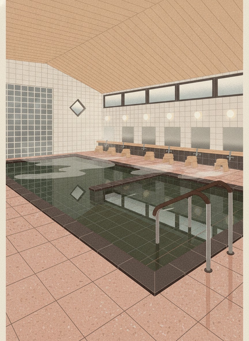 Illustration of Furosen in Chuo-machi, five minutes on foot from Beppu Station