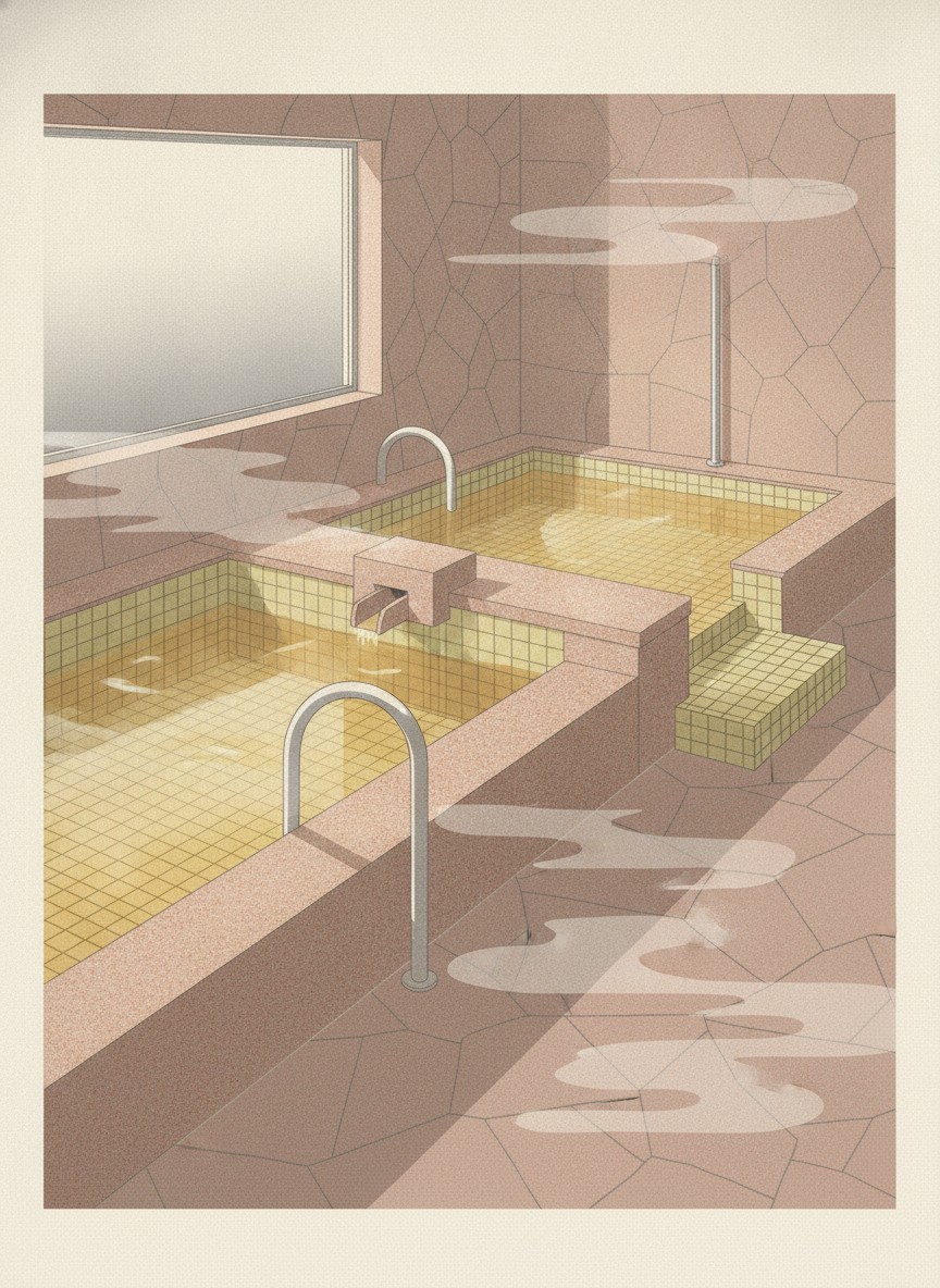 Illustration of Kaimon-ji Onsen in Kitahama, five minutes on foot from Beppu Station