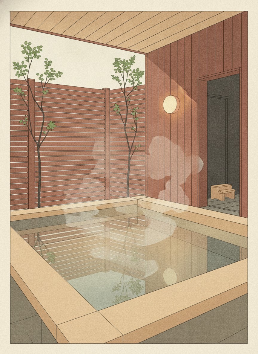 Illustration of Sin-an in Yumigahama, south of Beppu Station toward Hamawaki