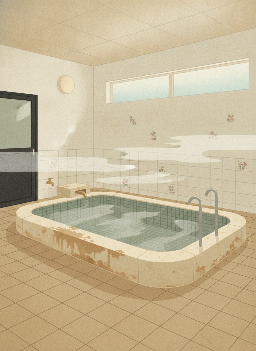 Illustration of Tano-yu Onsen in Tanoyu-machi, west of Beppu Station