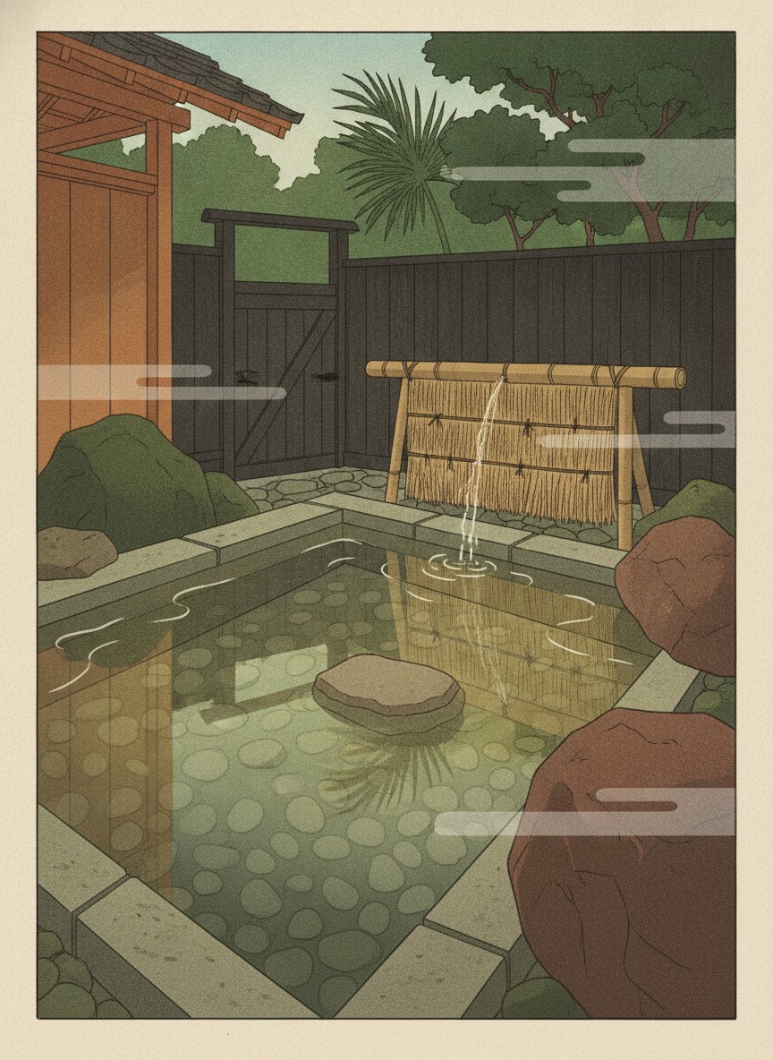 Illustration of Yamada Bessou in Kitahama, eight minutes on foot from the east exit of Beppu Station