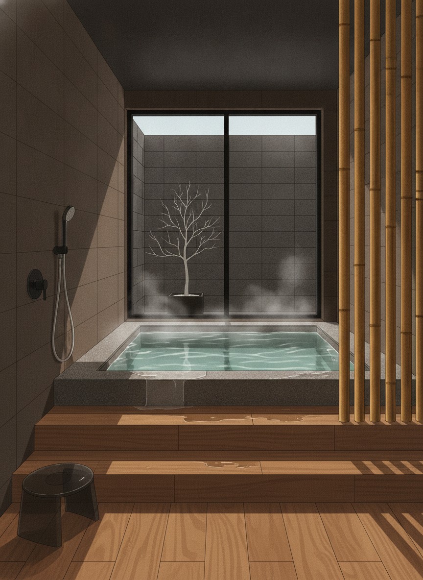 Illustration of Uematsuya in Bessho Onsen, in the middle of the inn district