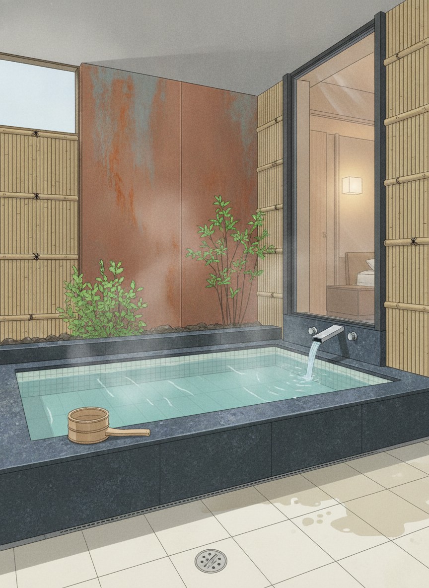 Illustration of Dogo Onsen Yachiyo in Dogo, on Tako-cho about 450 meters from the tram terminus