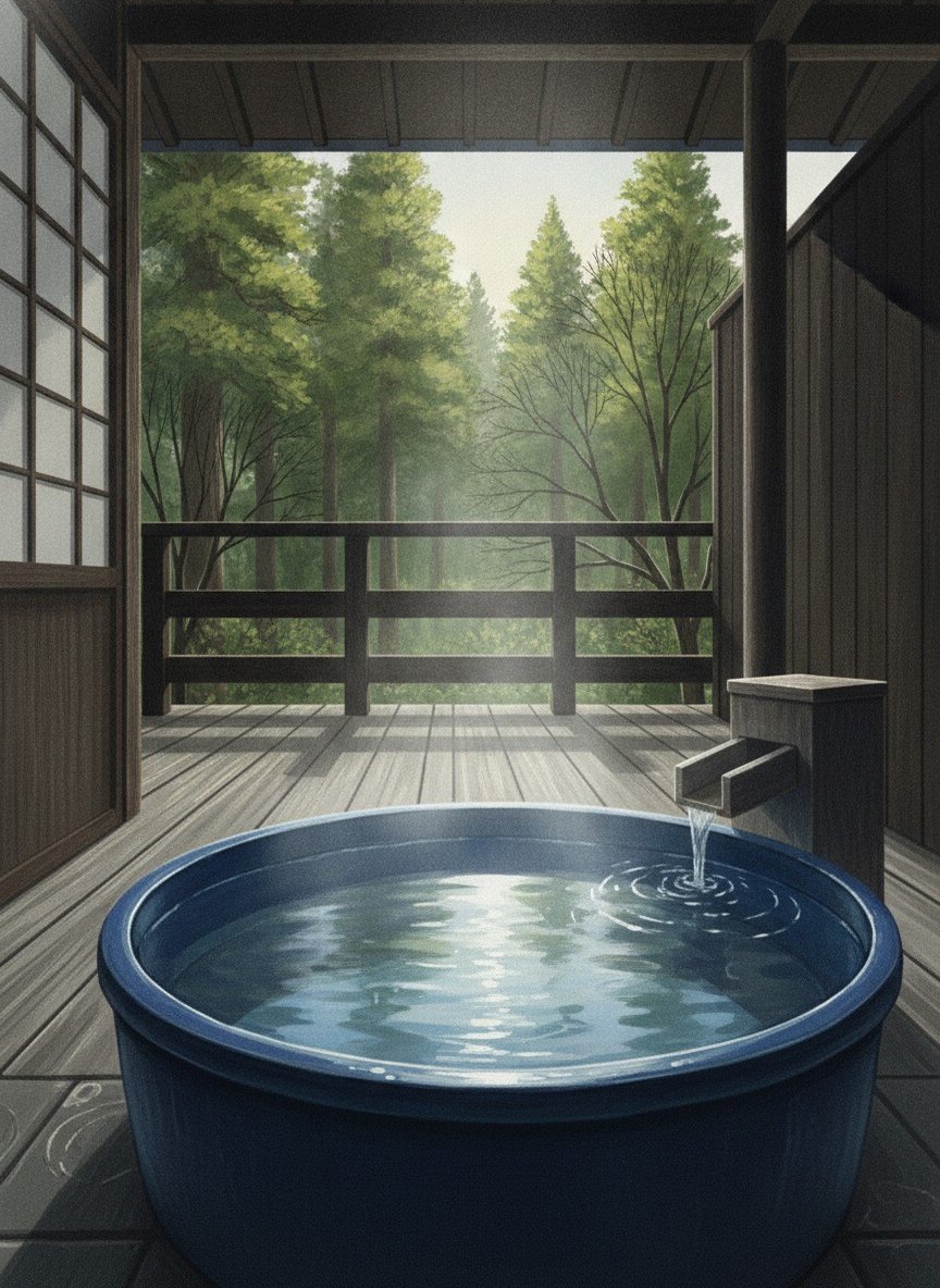 Illustration of Kaze no Tani no Iori in Mount Tobone, in the woods beside Tennomaru above Gamagori, 20 minutes by shuttle from Gamagori Station (the address is in Kota town)