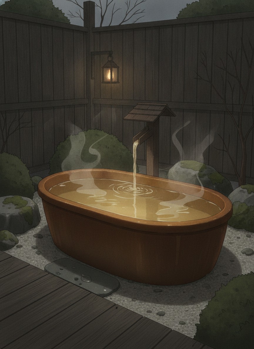 Illustration of Seijaku Miyako in Mori, on the high ground near Gassho Village