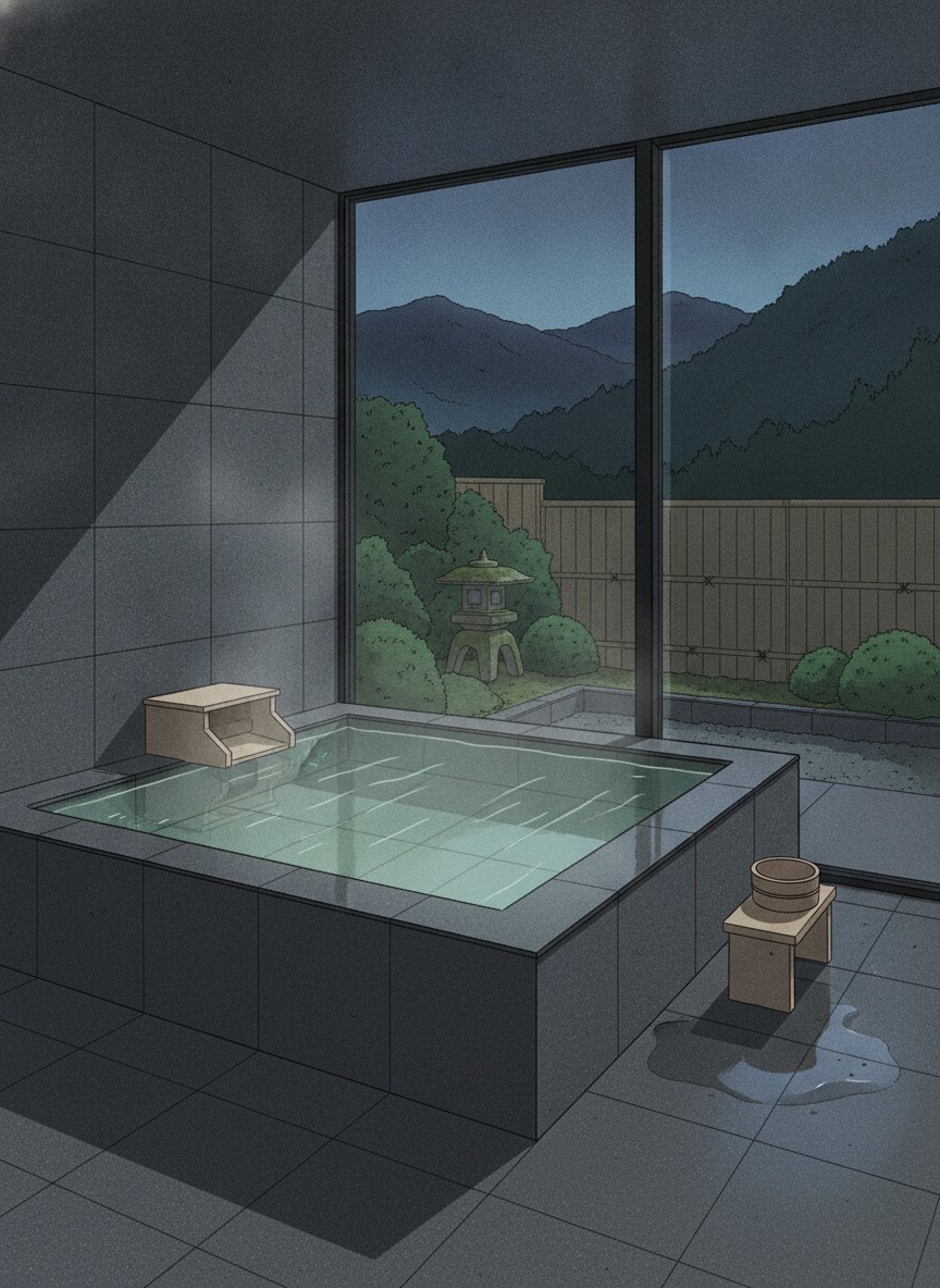 Illustration of Kaiseki-yado Suihoen in Mori, on the quiet slope above the town toward Gassho Village