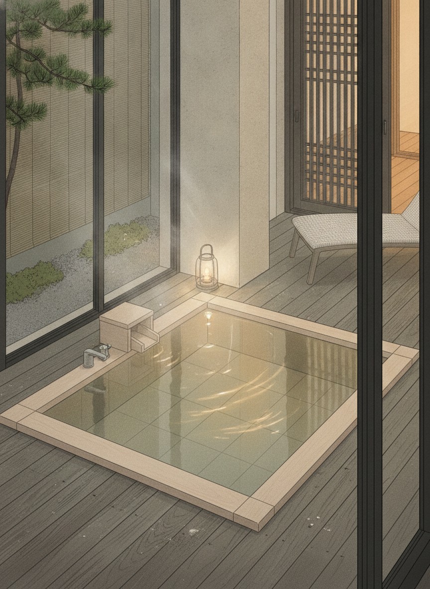 Illustration of Yamanosato Hotel Hakuba Hifumi in Happo onsen town, 2 minutes from the bus terminal