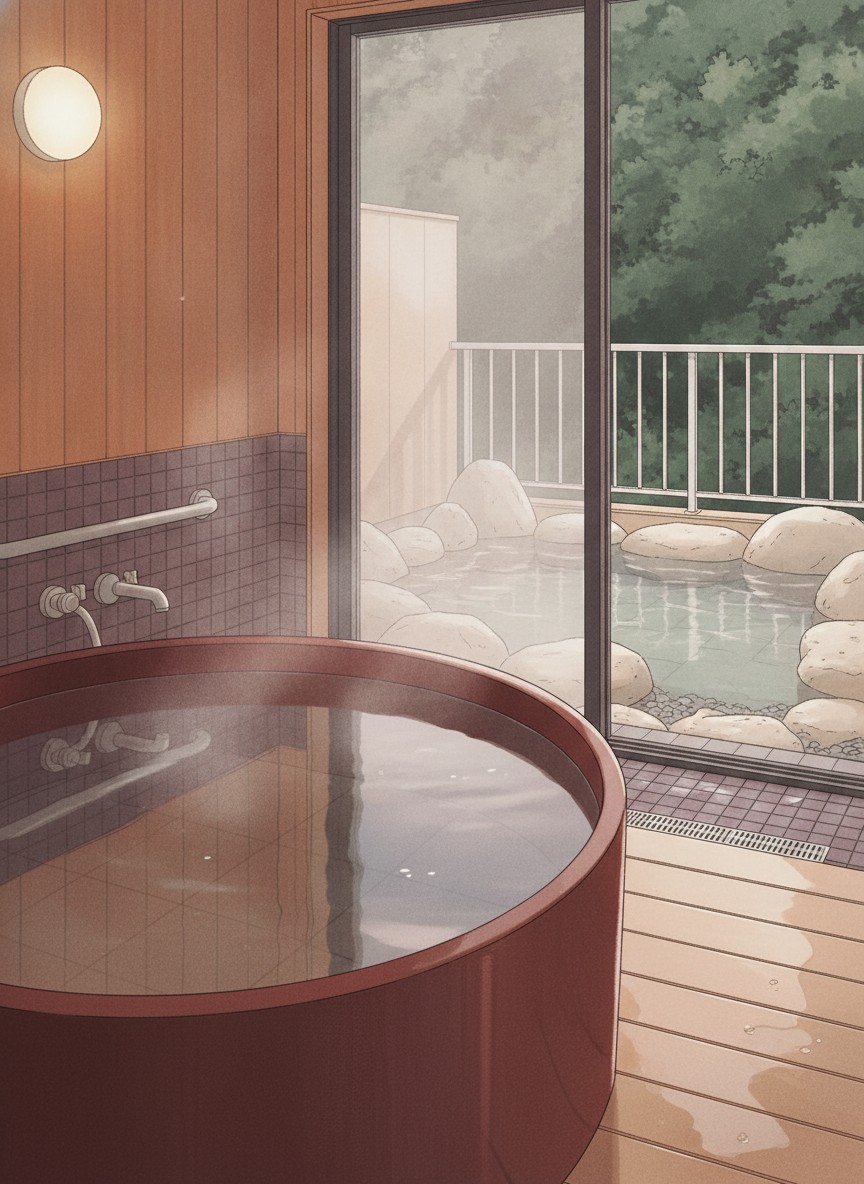 Illustration of Hotel Shidotaira in Shidotaira Onsen, on the Toyosawa River