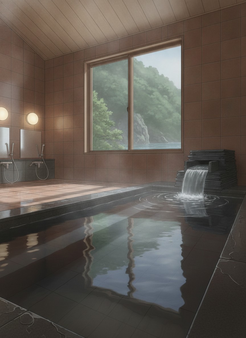 Illustration of Namari Onsen Fujisan Ryokan in Namari Onsen, where it is the only inn