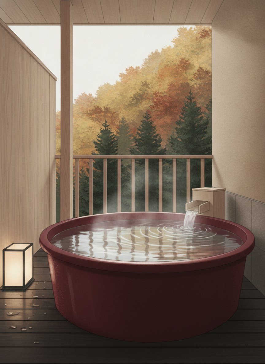 Illustration of Yusen Shidate in Shidotaira Onsen, beside Hotel Shidotaira