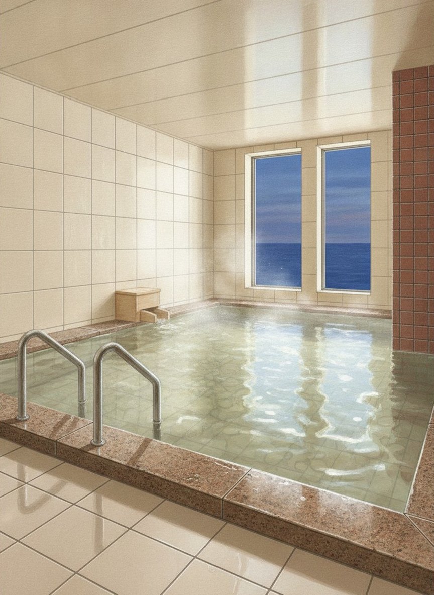 Illustration of Shinyu no Yado SAZANA in Inatori Onsen, on the shore at the south end of town, about 15 minutes on foot from Izu-Inatori Station