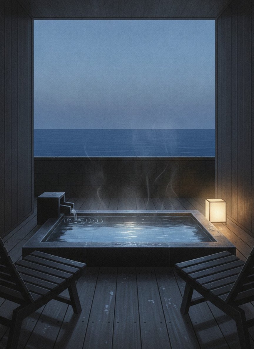 Illustration of Senoumi in Inatori Onsen, on the shore at the south end of town, about 15 minutes on foot or 5 minutes by car from Izu-Inatori Station