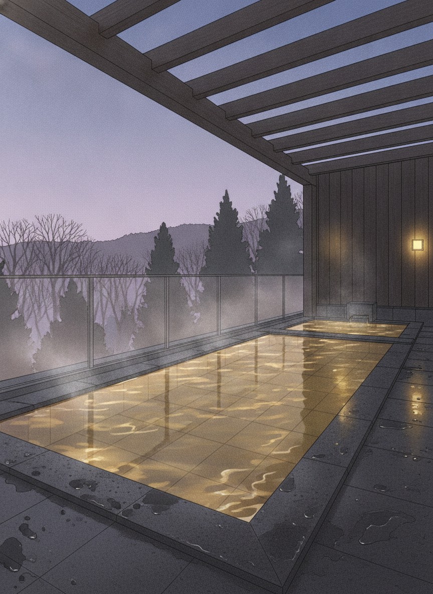 Illustration of Shosuke no Yado Takinoyu in Higashiyama, Takinoyu, beside the Fushimigataki falls