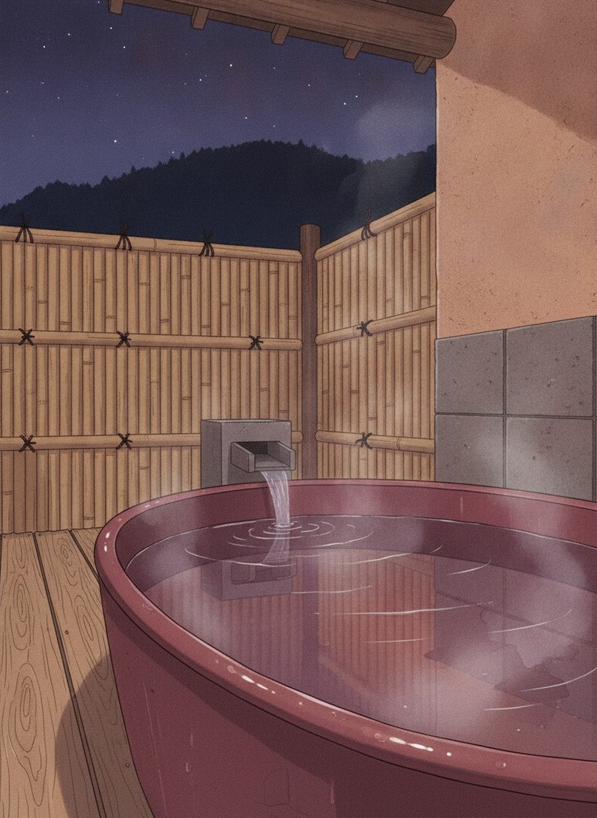 Illustration of Gensen Yuan New Ogiya in Shitanomachi, in the middle of the village