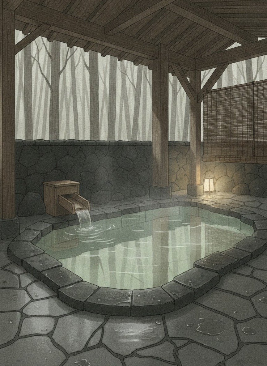 Illustration of Hanafubuki in Yawatano, in the Jogasaki woods of Izu-Kogen