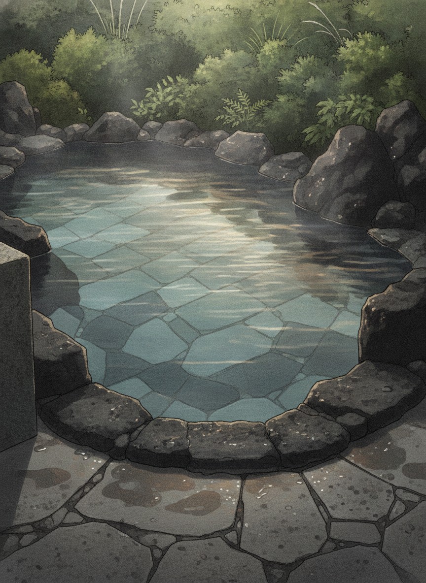Illustration of Izuito Onsen Daitokan in Suehiro-cho, in the middle of the old town