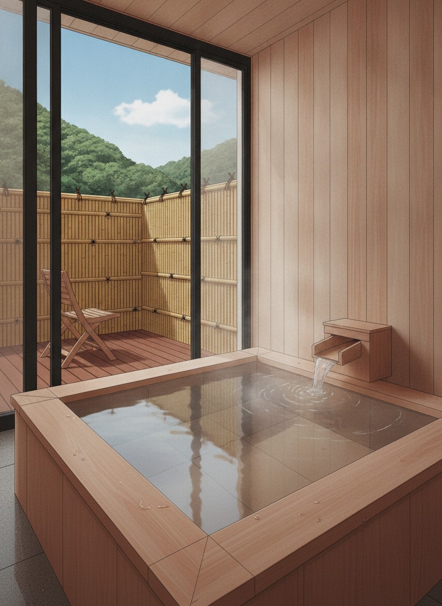 Illustration of Jozankei Onsen Hanamomiji in Jozankei, next door to Hotel Shikanoyu in the middle of the strip
