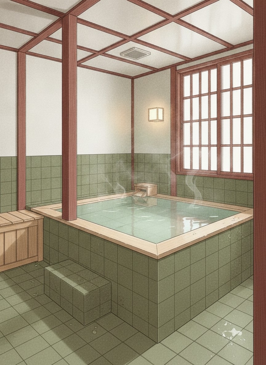 Illustration of Nukumori no Yado Furukawa in Jozankei, west side, back from the main road behind the Toyohira river