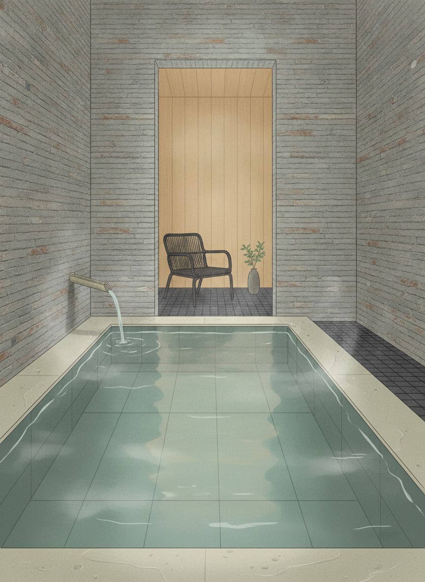 Illustration of Kaike Tsuruya in Kaike Onsen 2-chome, at the quiet eastern end