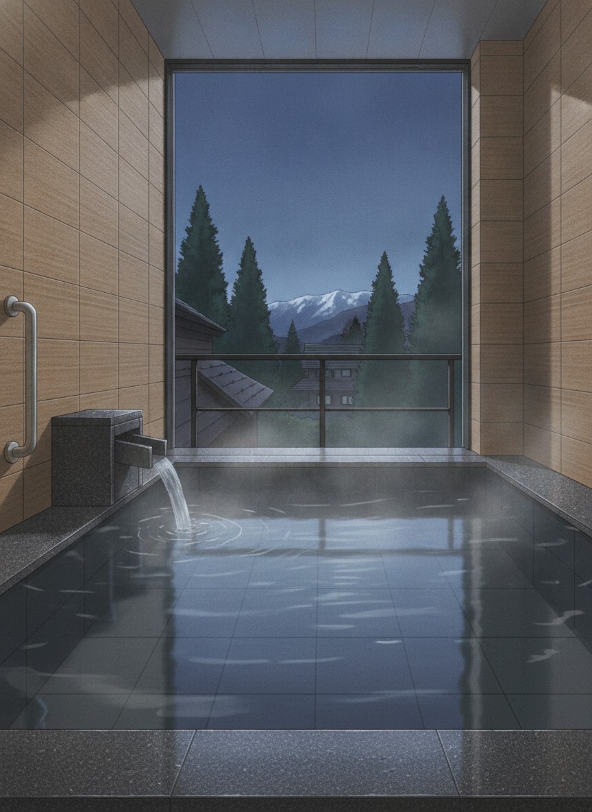 Illustration of Nihon no Yado Koyo in Hayama, on the hill above the Kaminoyama Onsen inns