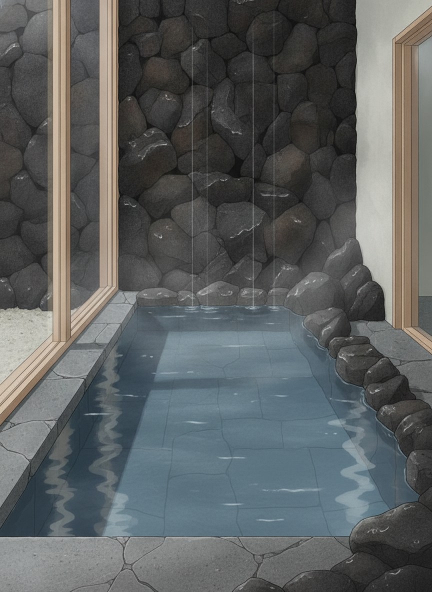 Illustration of Karuizawa Marriott Hotel in Naka-Karuizawa, in the woods south of Naka-Karuizawa Station