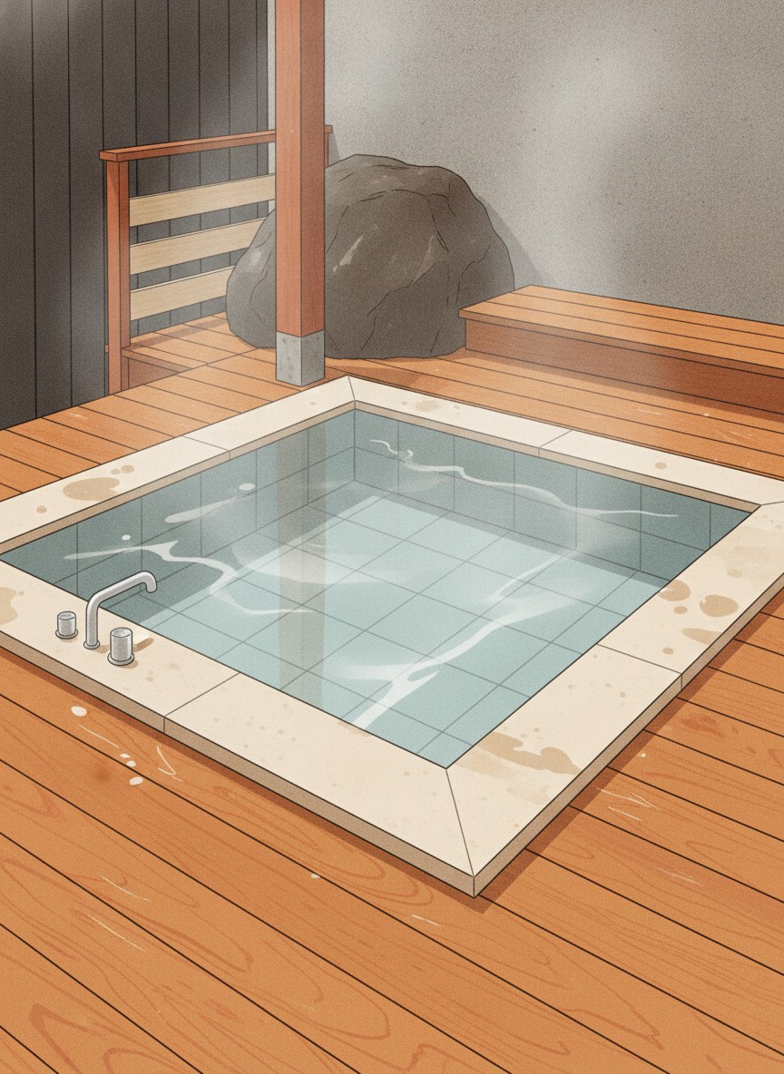 Illustration of Yurutto-tei Sakurazaka in Ueki Onsen side, Shichijo-machi in Kikuchi City, five minutes from the Ueki interchange