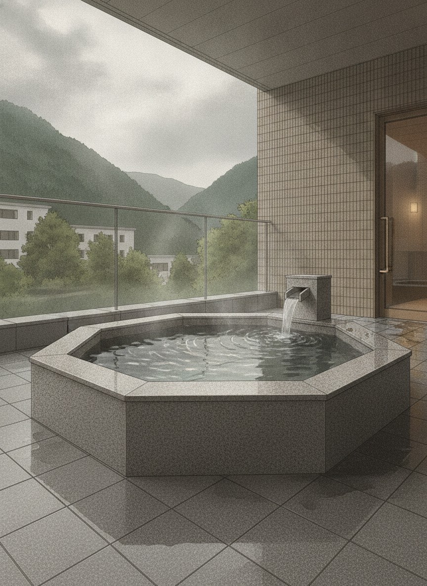 Illustration of Nikko Kinugawa Hotel Mikazuki in Ohara, three minutes on foot from Kinugawa-Onsen Station