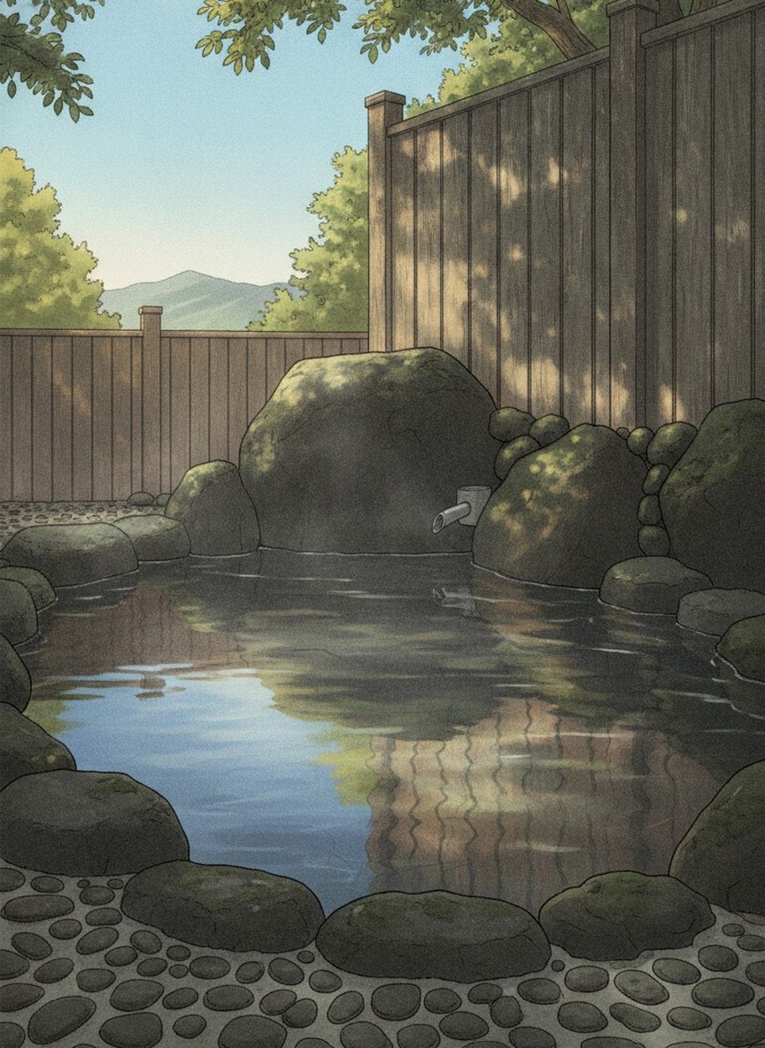 Illustration of Keikoku no Yado Nihiki no Oni in Kyusuikei gorge, Tano, Kokonoe, on Route 40 between the Kokonoe interchange and Chojabaru