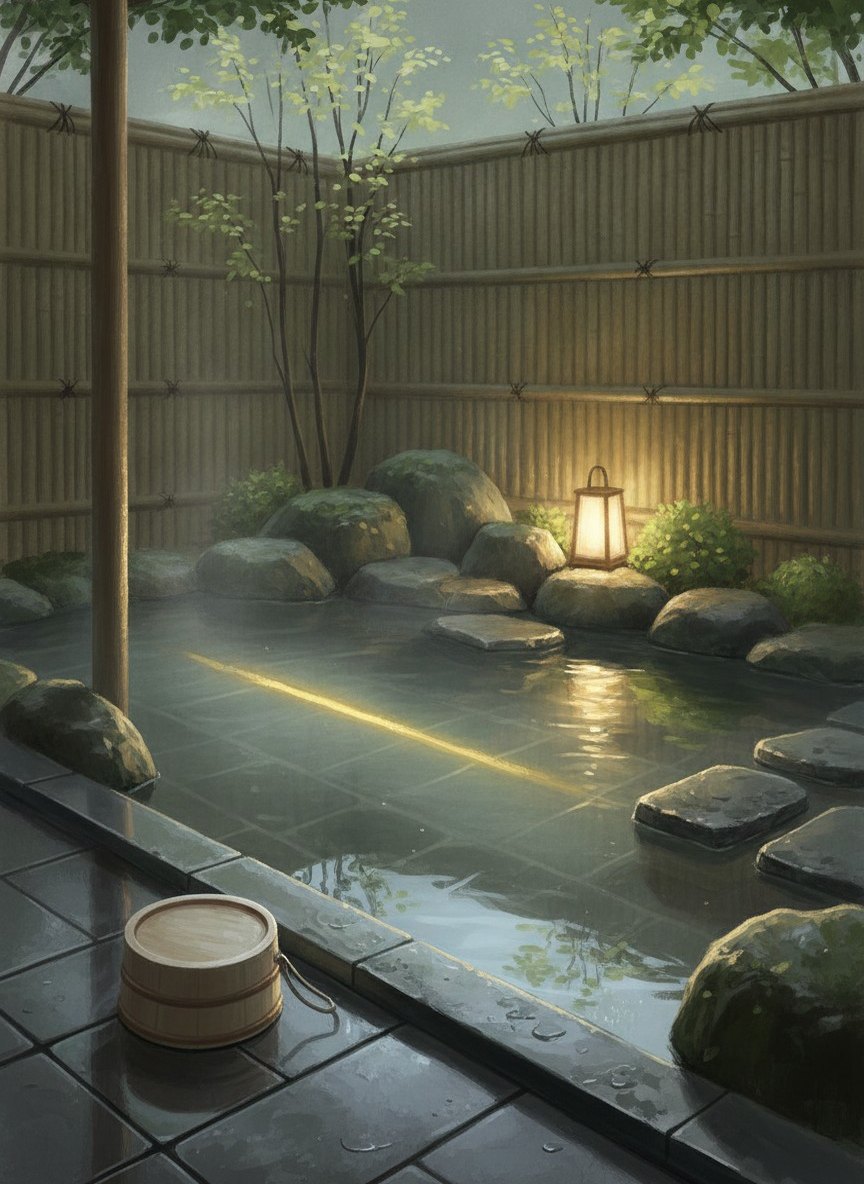 Illustration of Yuyado Izumiya Zenbe in Utsukushigahara Onsen, in the old Goten-no-yu quarter of the Satoyamabe district
