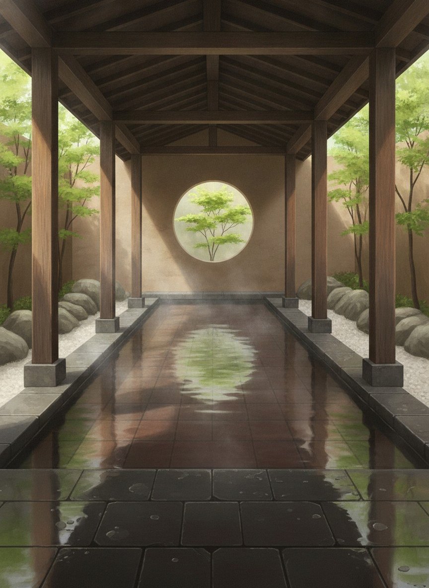Illustration of Hoshino Resorts KAI Matsumoto in Asama Onsen 1-chome, at the Naka-Asama crossing, one minute from the Hot Plaza Asama-mae bus stop