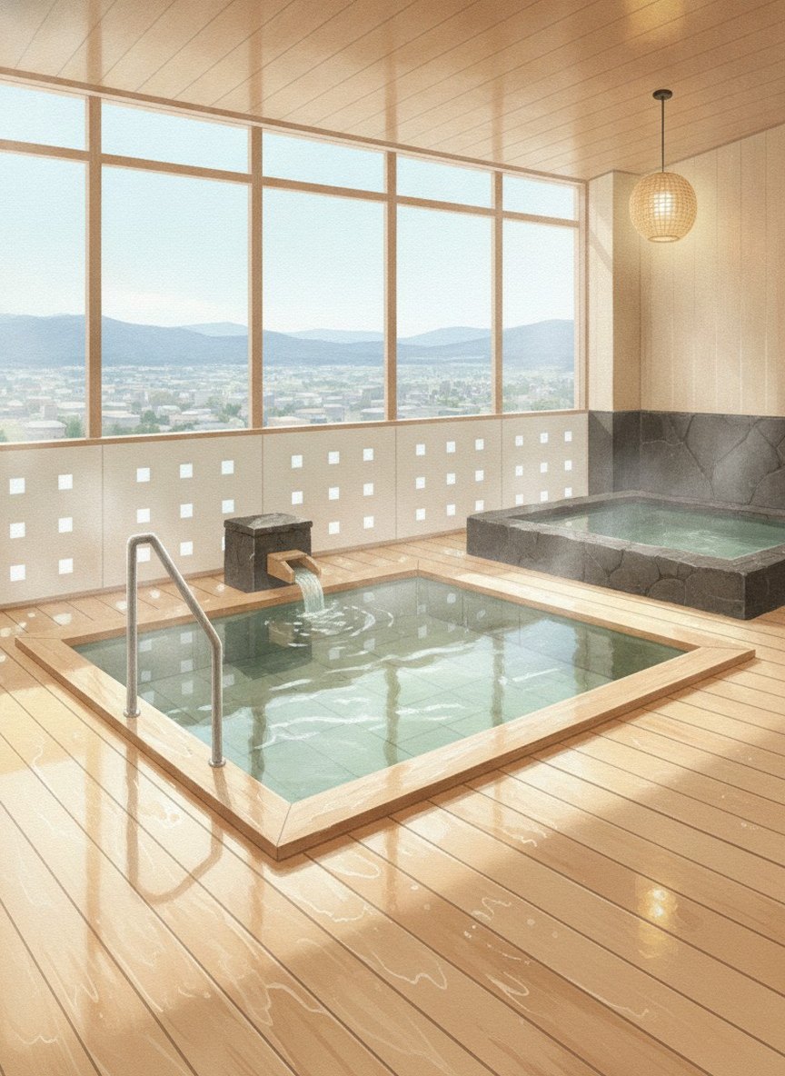 Illustration of Onyado Nono Matsumoto in Fukashi 1-chome, central Matsumoto, about 5 minutes on foot from Matsumoto Station's Oshiro exit
