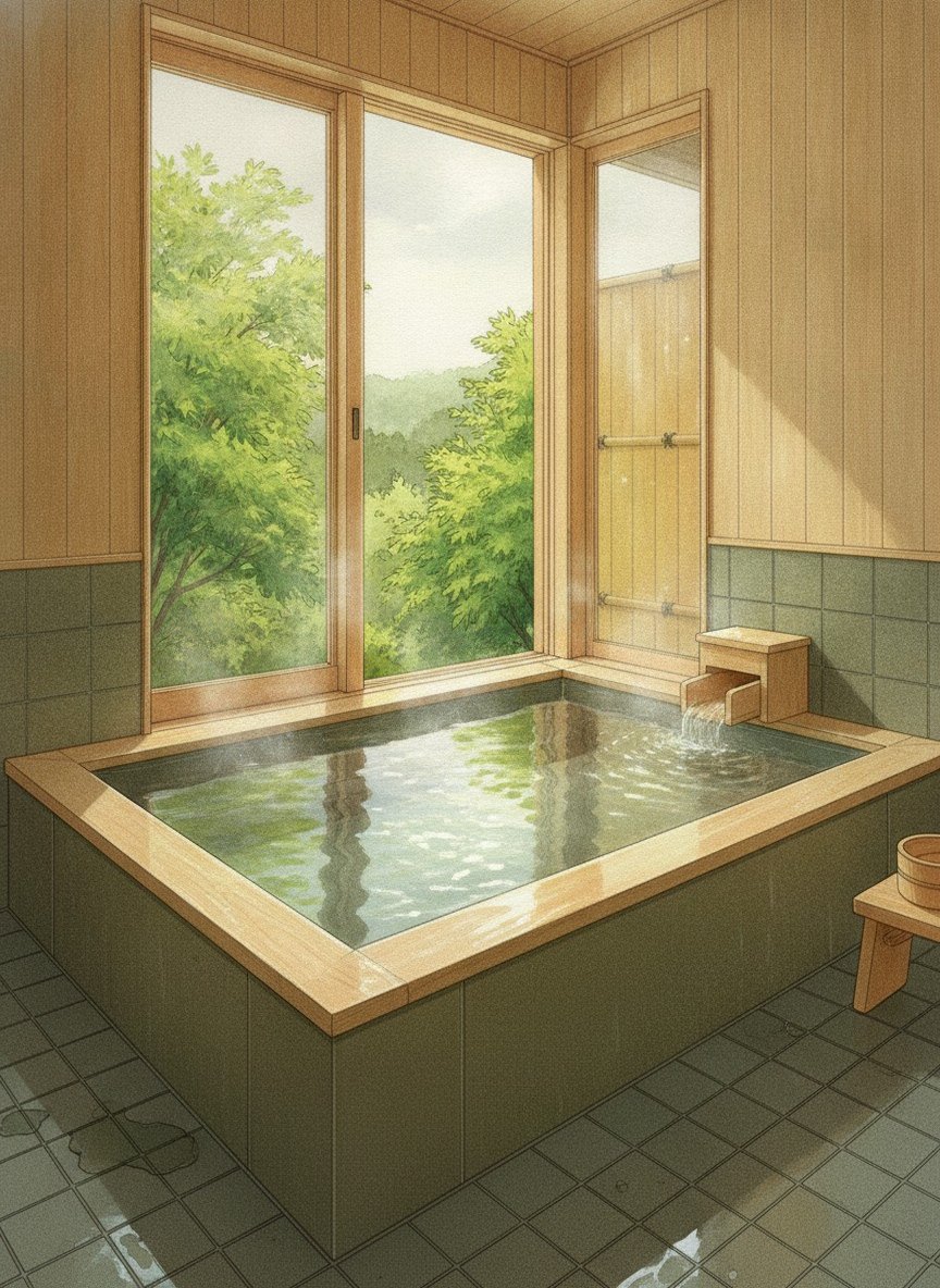 Illustration of Hotel Kikunoya in Miyajima island, about 850 meters from the ferry pier