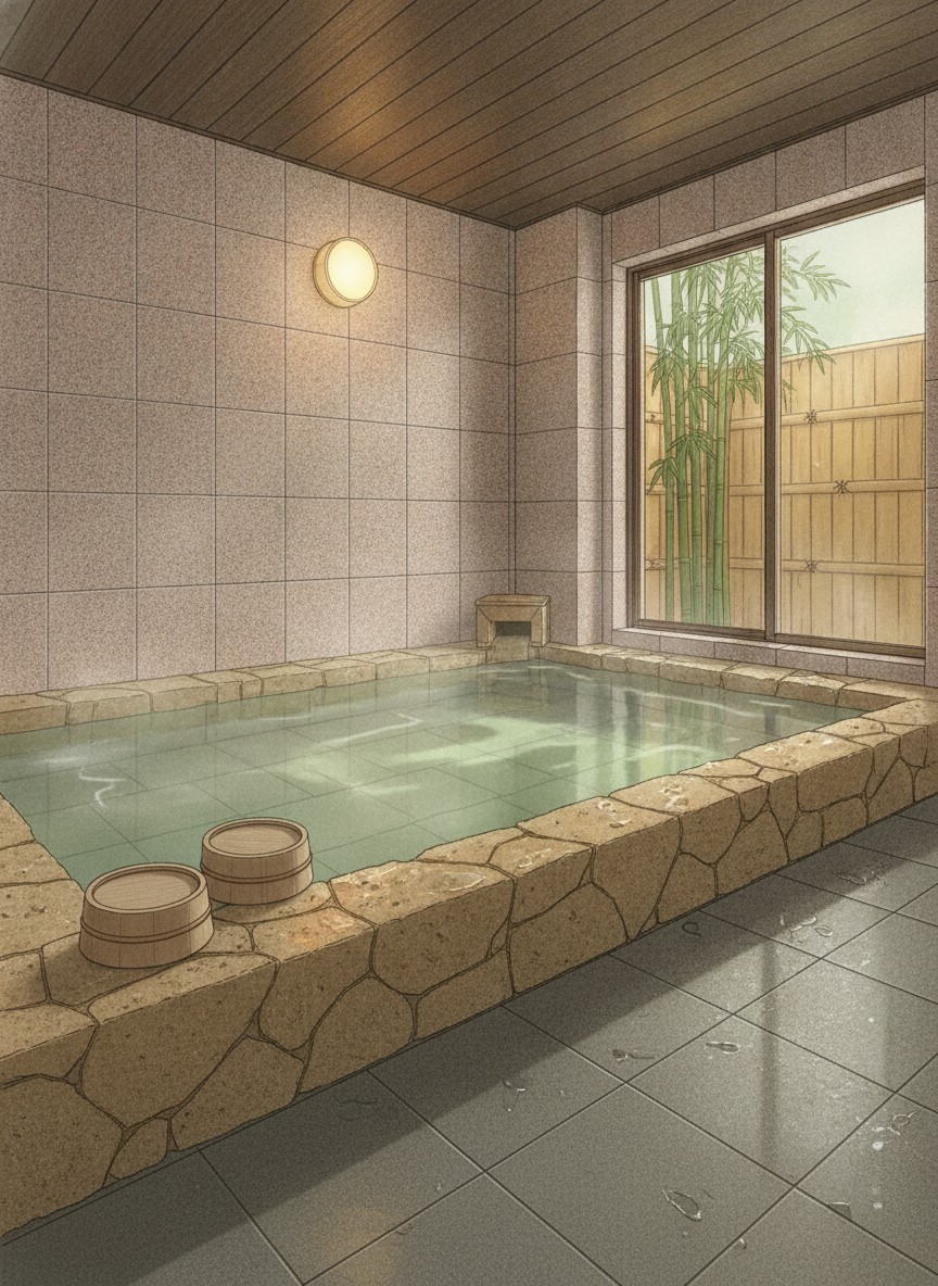 Illustration of Kigan no Yado Aoshima Jizoan in Aoshima, a block in from the beach, 8 to 10 minutes on foot from Kodomo-no-kuni Station