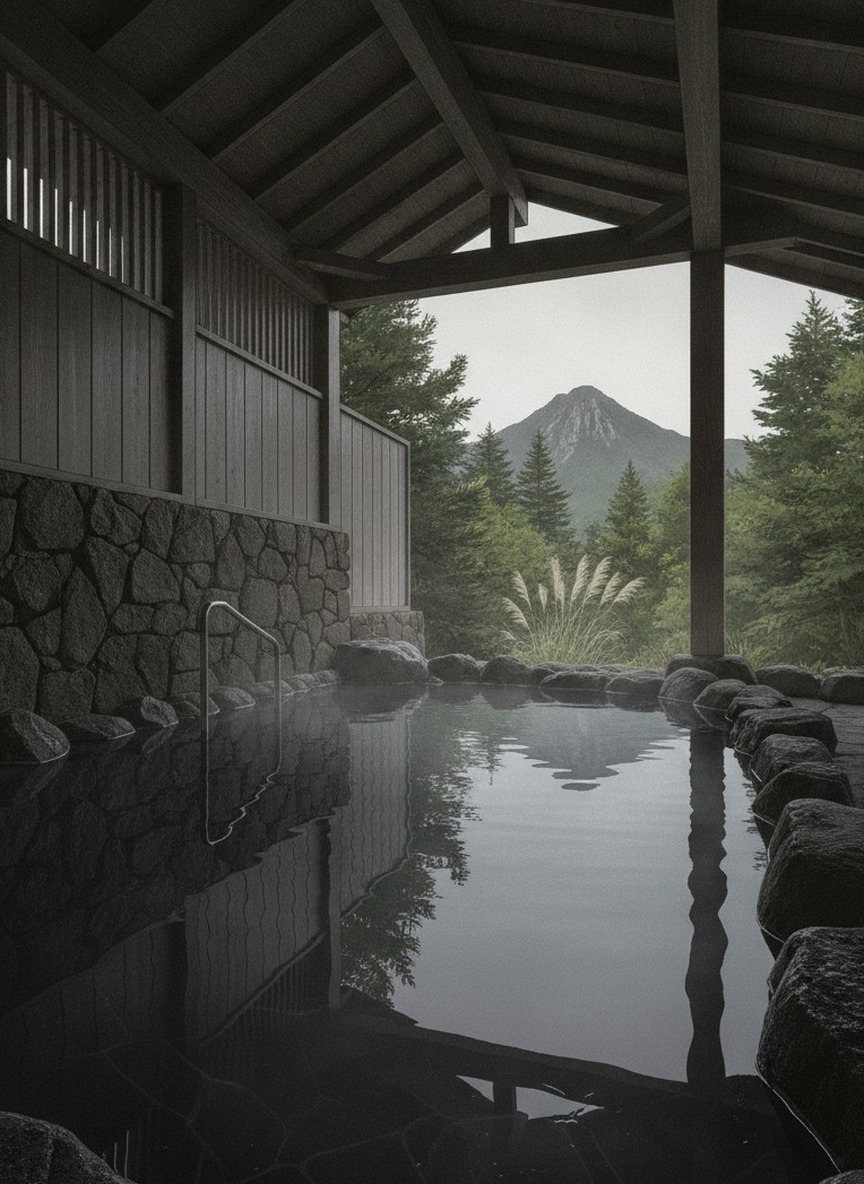 Illustration of Alpen Blick Spa in Ikenotaira Onsen, beside Hotel Alpen Blick