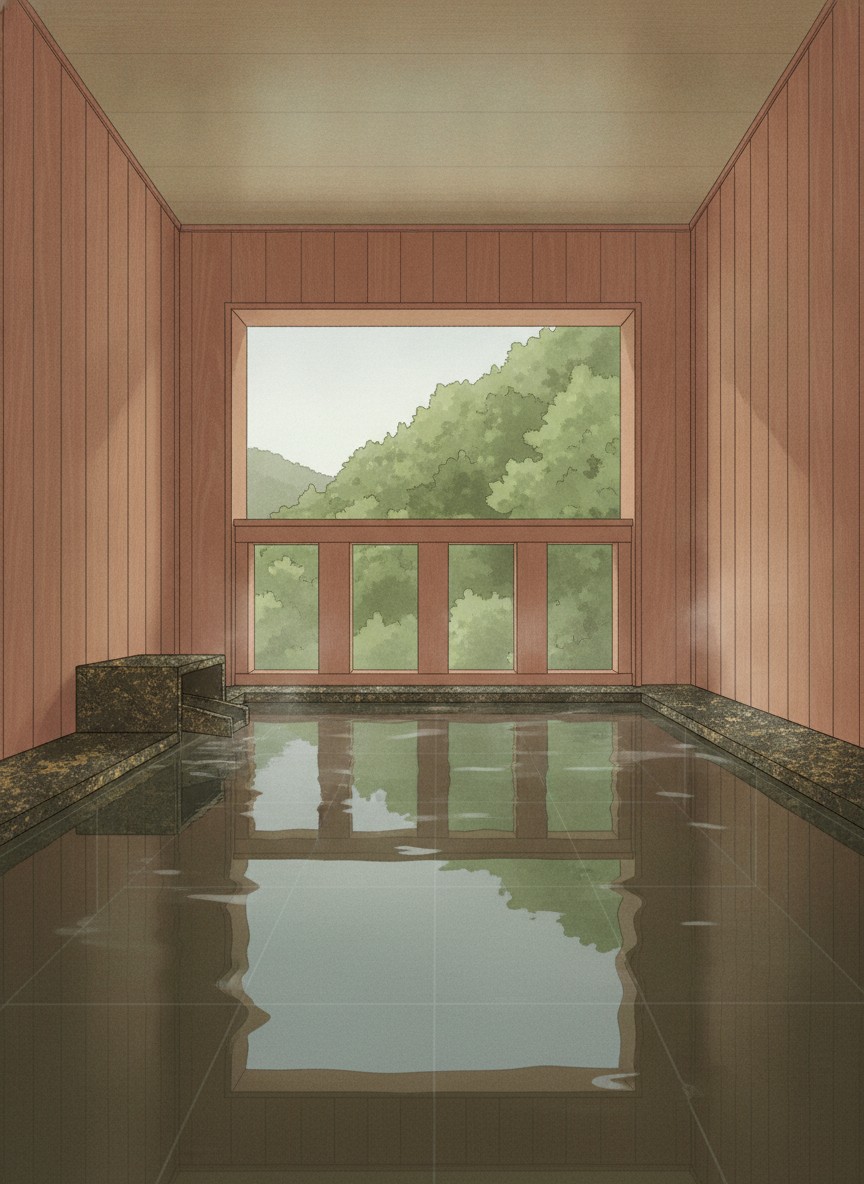 Illustration of Otanisanso in Upstream of the town, on the Otozure river among the trees