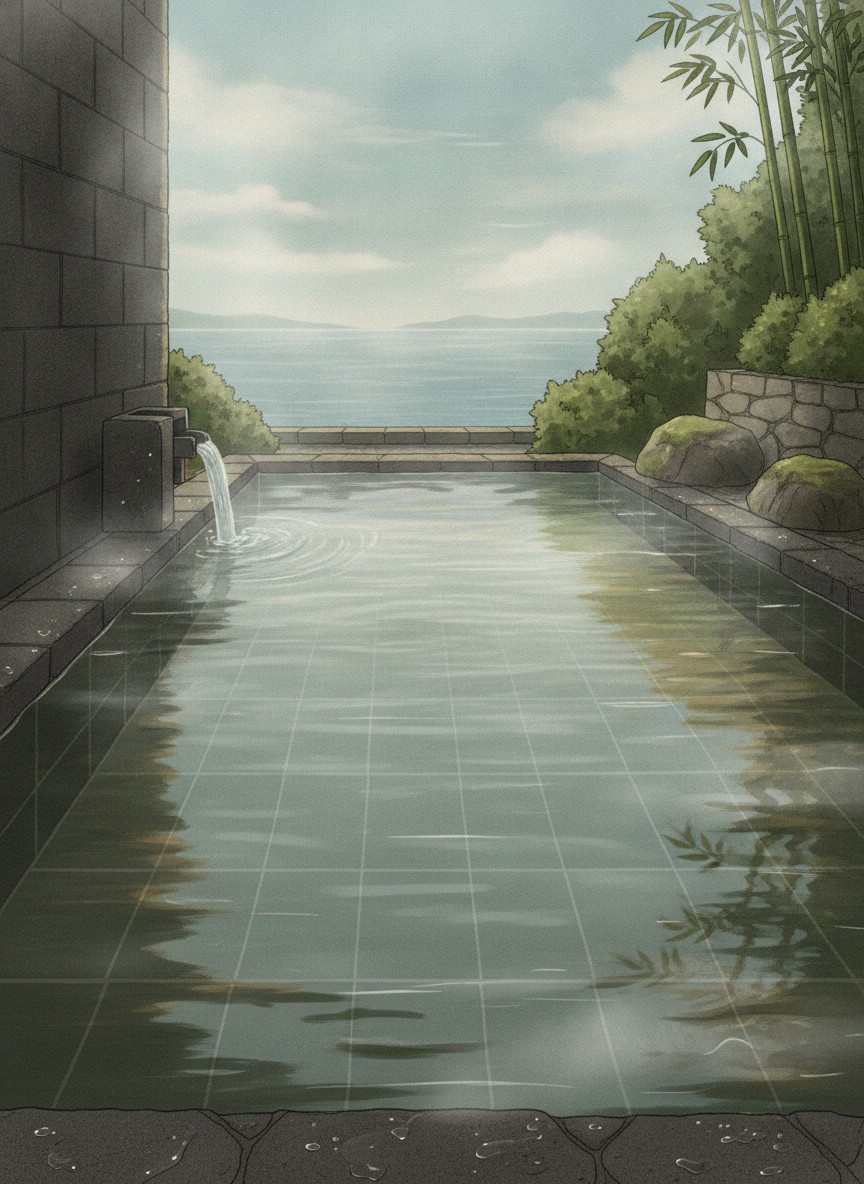 Illustration of AoAwo Naruto Resort in Ominoge, on the strait shore below Naruto Park