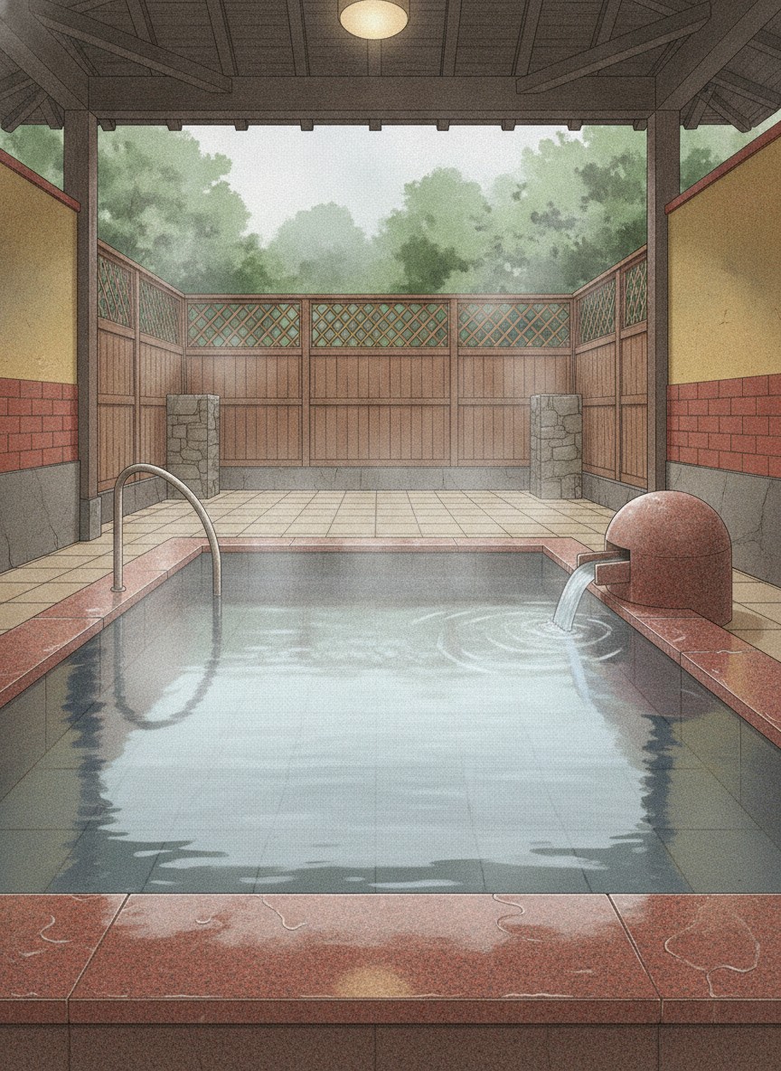 Illustration of Forest Resort Hotel Green Pearl Nasu in Nasu Kogen, on the Nasu Kaido below Nasu-Yumoto