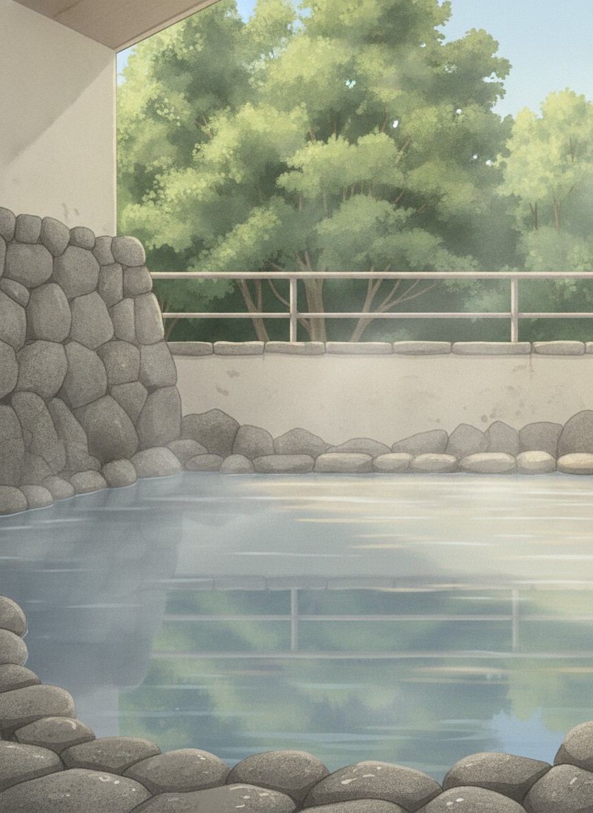 Illustration of Hotel Laforet Nasu in Nasu-Yumoto, on the Nasu Kaido below the old village