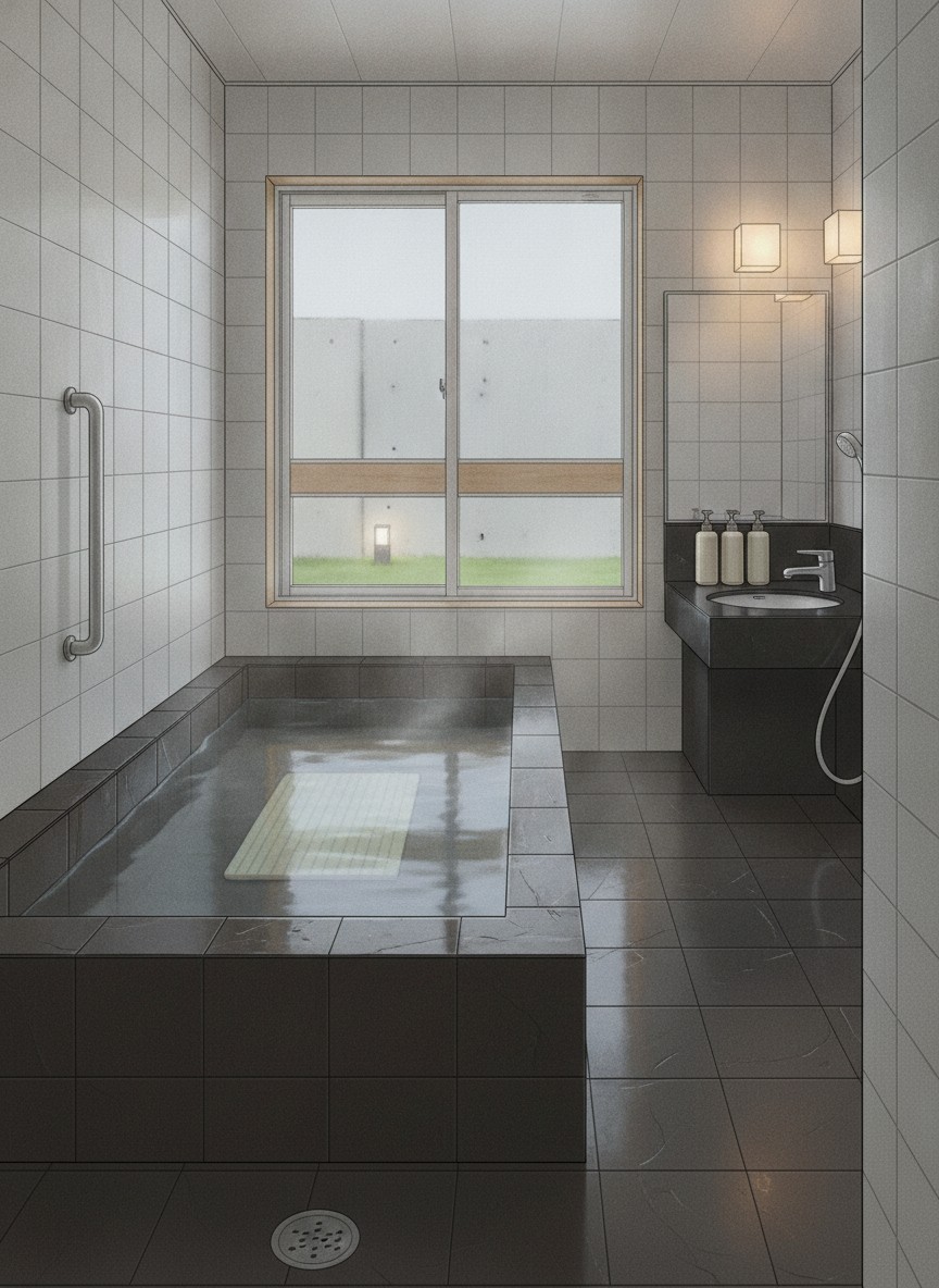 Illustration of Niseko Ekimae Onsen Kira no Yu in Chuo-dori, Niseko town, one minute on foot from JR Niseko station
