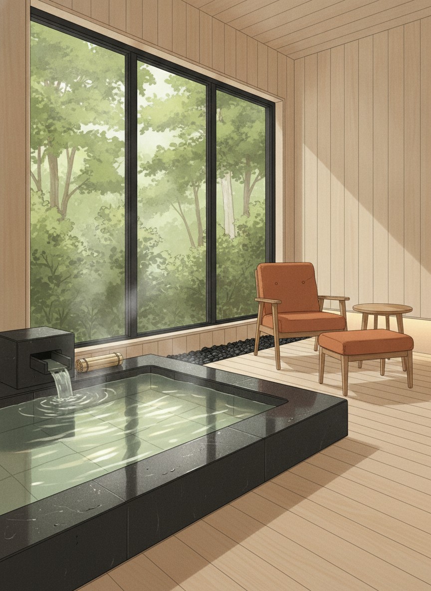 Illustration of Tsuruga Bessou Moku no Sho in Konbu Onsen, Niseko town