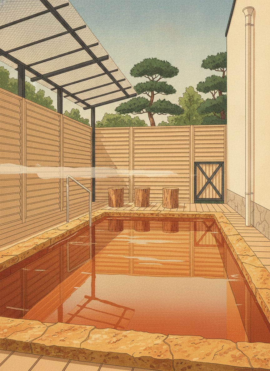 Illustration of Hanayama Onsen Yakushi-no-Yu in Narukami, Wakayama city