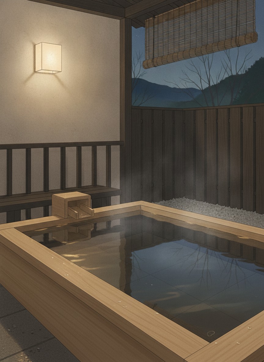 Illustration of Otaru Kourakuen in Shinko 5-chome, in a large garden between Asarigawa Onsen and the Otaru side of the valley