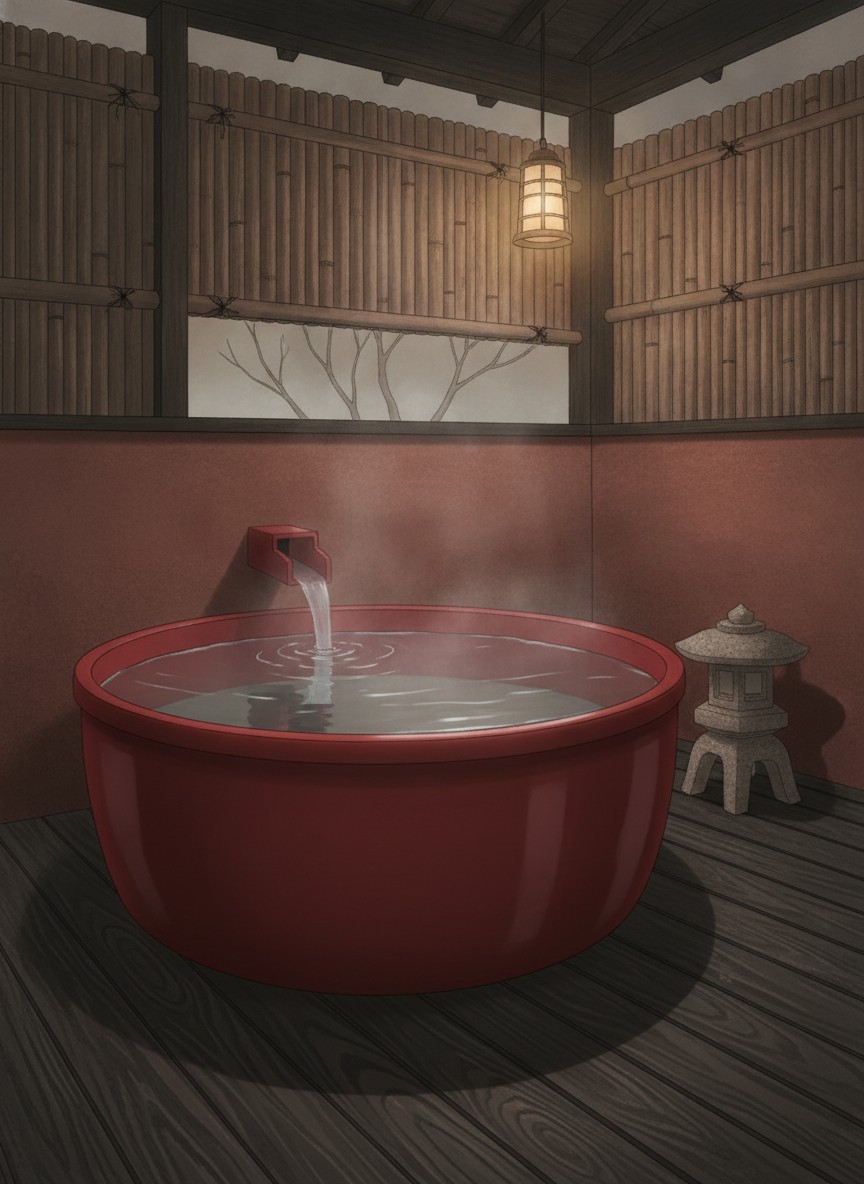Illustration of Shuzenji Onsen Katsuragawa in Shuzenji, upstream on the Katsura river