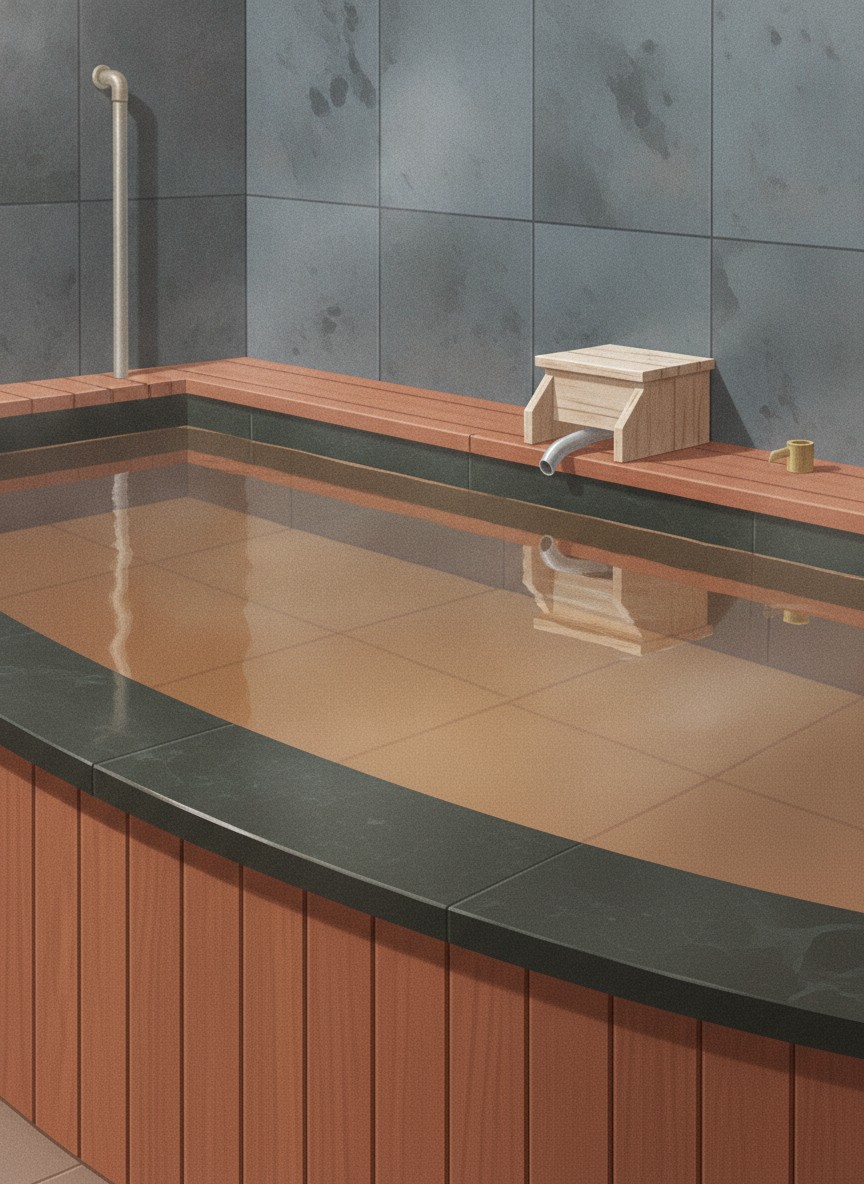 Illustration of Kawaramachi Gion Onsen Golden Time Takamatsu in Kawaramachi, two minutes on foot from Kotoden Kawaramachi station