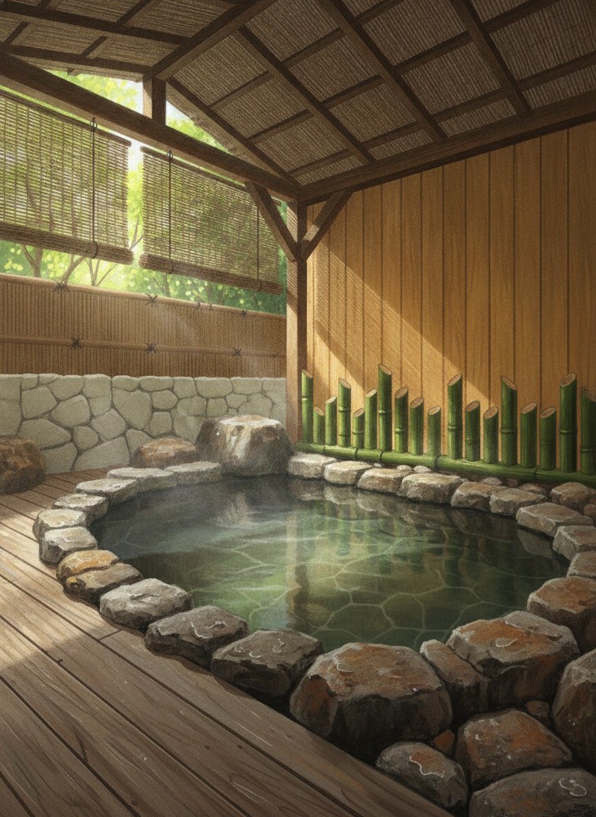Illustration of Futarishizuka Hakuun in Horibata-machi, on the hill at the entrance to Shiroyama Park, five minutes on foot above the old town