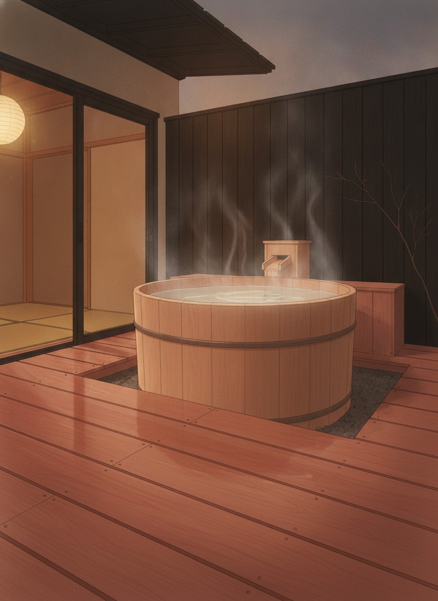 Illustration of Shohakutei Azumaso in Kamata, at the east end of the Tendo Onsen inn street