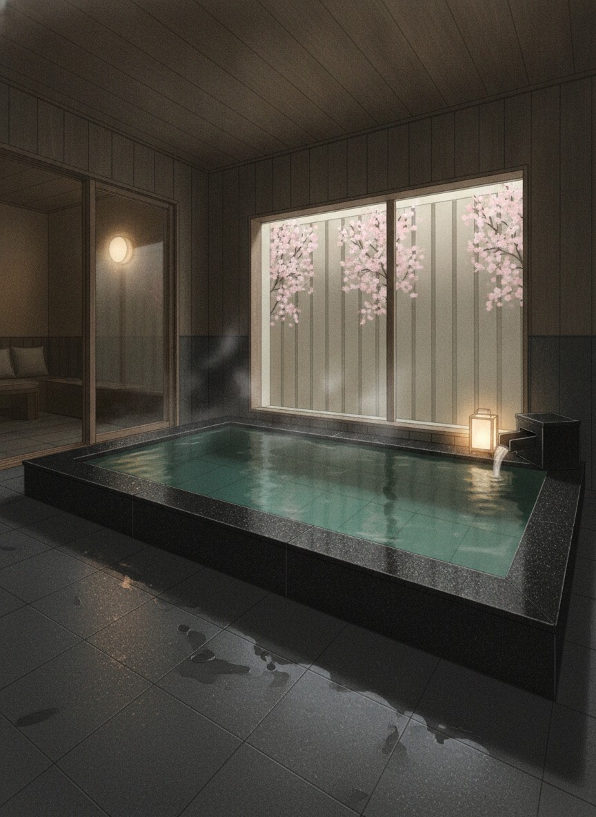 Illustration of Bimi Kyushin no Yado Tendo Hotel in Kamata-honcho, on the Tendo Onsen inn street